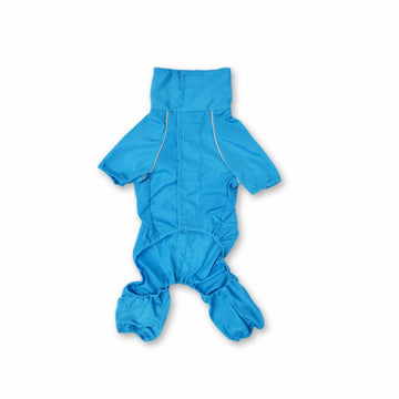 Impermeable 4 patas cuello alto turquesa