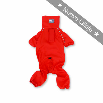 Impermeable 4 patas cuello alto rojo