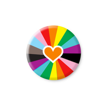 Botón 3.2cm Diversidad corazón