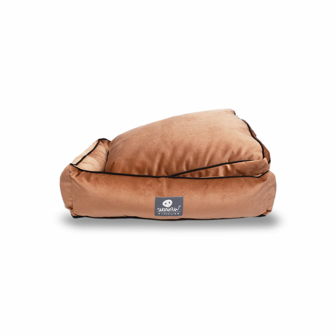 Cama rectangular habano Wawaw para mascotas perros y gatos.