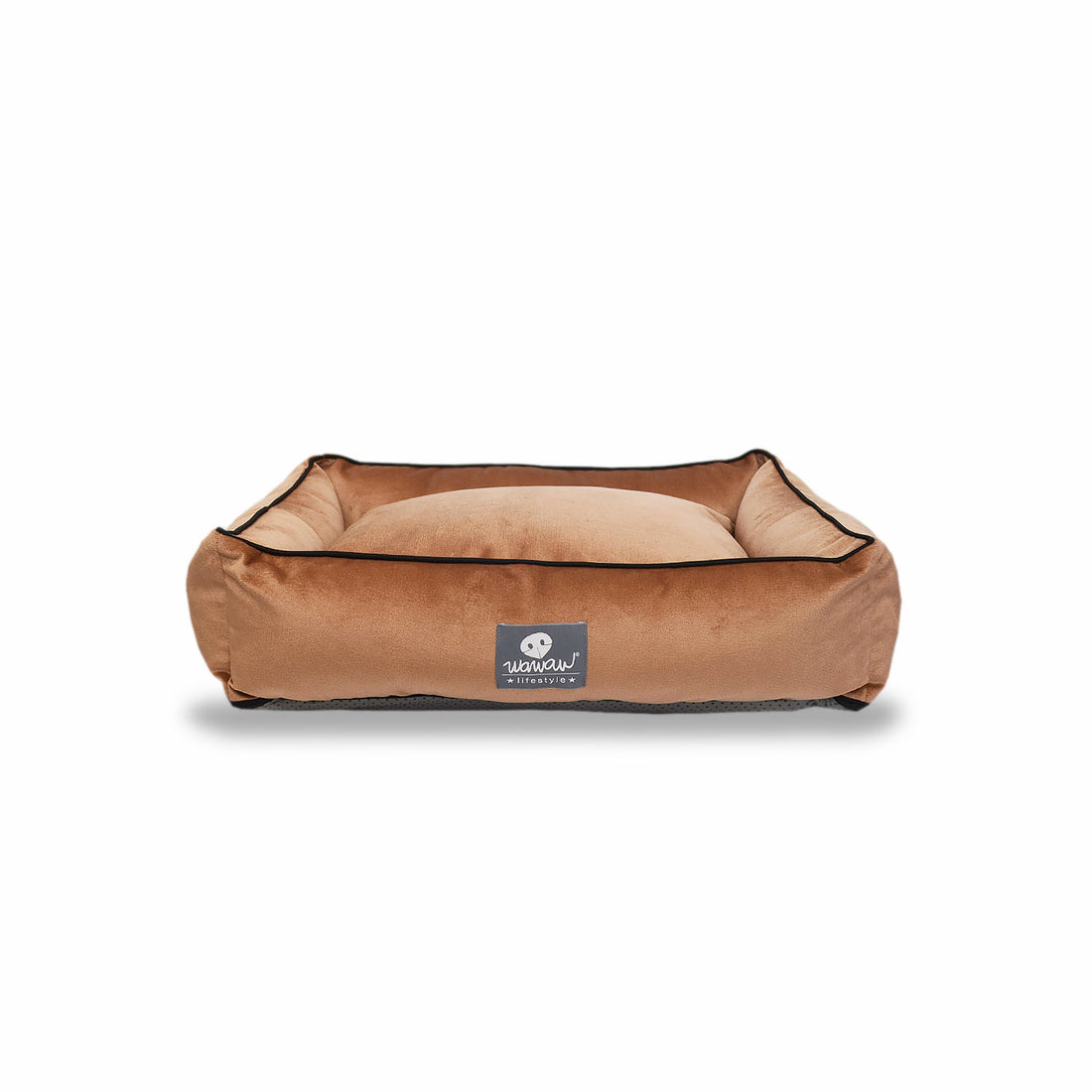 Cama rectangular habano Wawaw para mascotas perros y gatos.