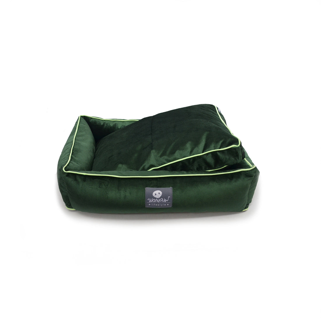 Cama rectangular verde esmeralda