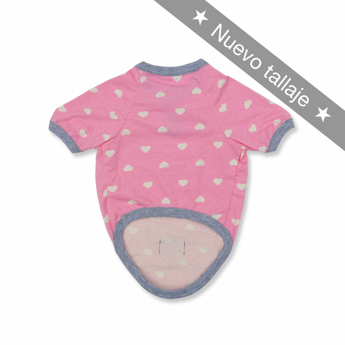 Camiseta mora en leche corazones blancos Wawaw para mascotas perros y gatos.