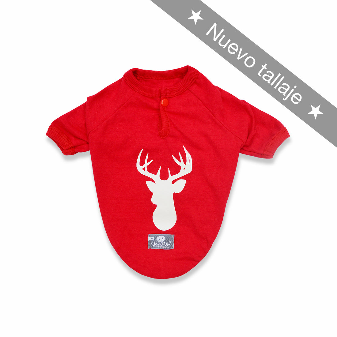 Camiseta reno Wawaw para mascotas perros y gatos.