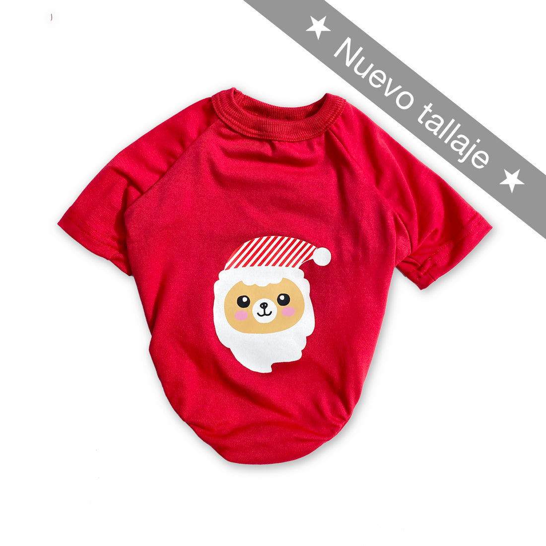Camiseta rojo santa navidad 2022 Wawaw para mascotas perros y gatos.