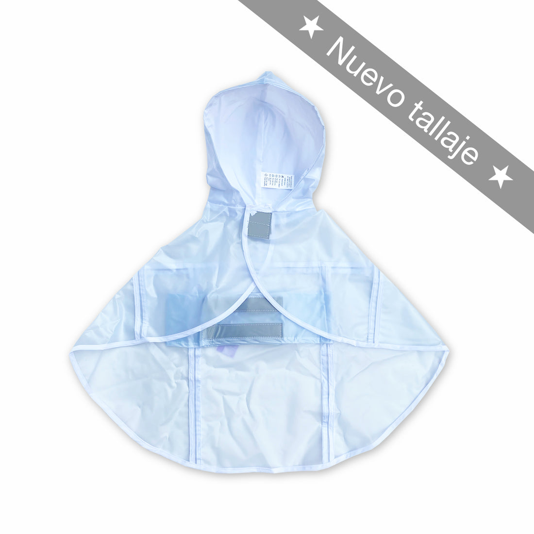 Capa transparente capucha blanca Wawaw para mascotas perros y gatos.