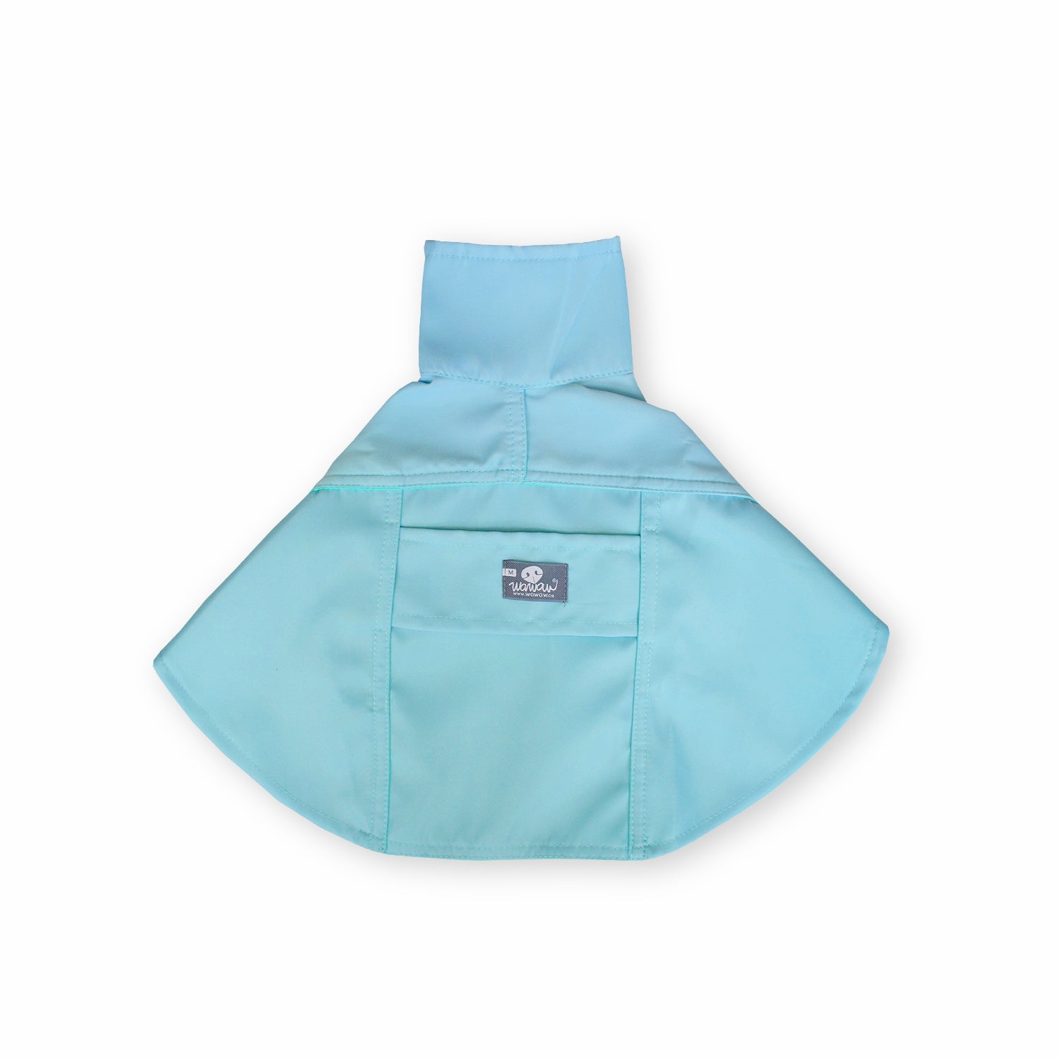 Capa impermeable azul menta cuello alto