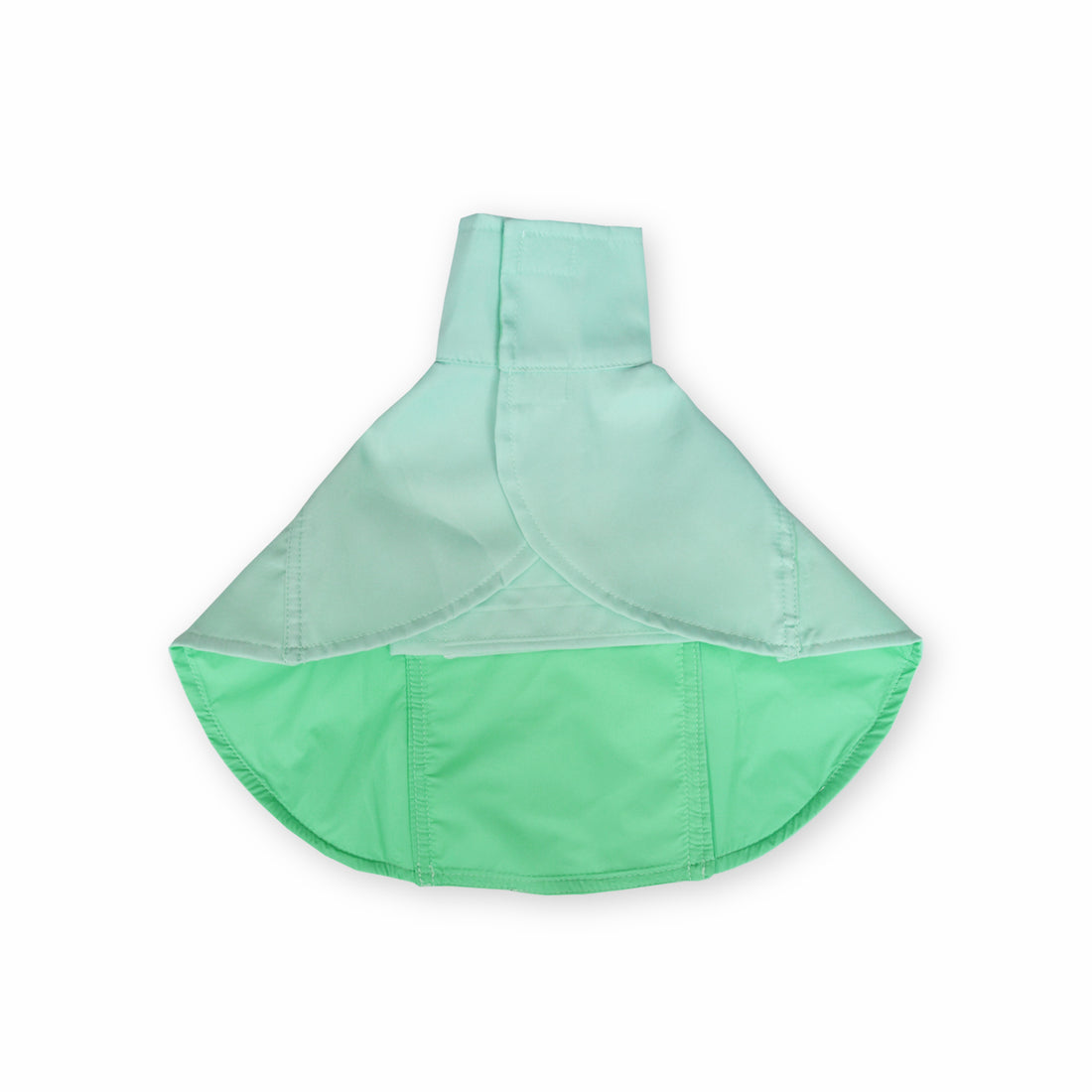Capa impermeable verde menta cuello alto Wawaw para mascotas perros y gatos.
