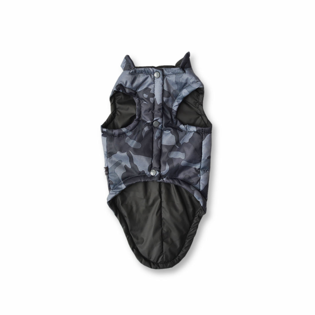 Chaleco largo especial camuflado gris Wawaw para mascotas perros y gatos.
