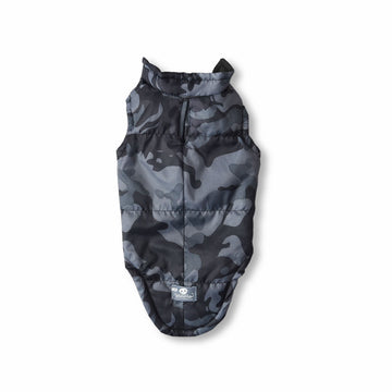 Chaleco largo especial camuflado gris Wawaw para mascotas perros y gatos.