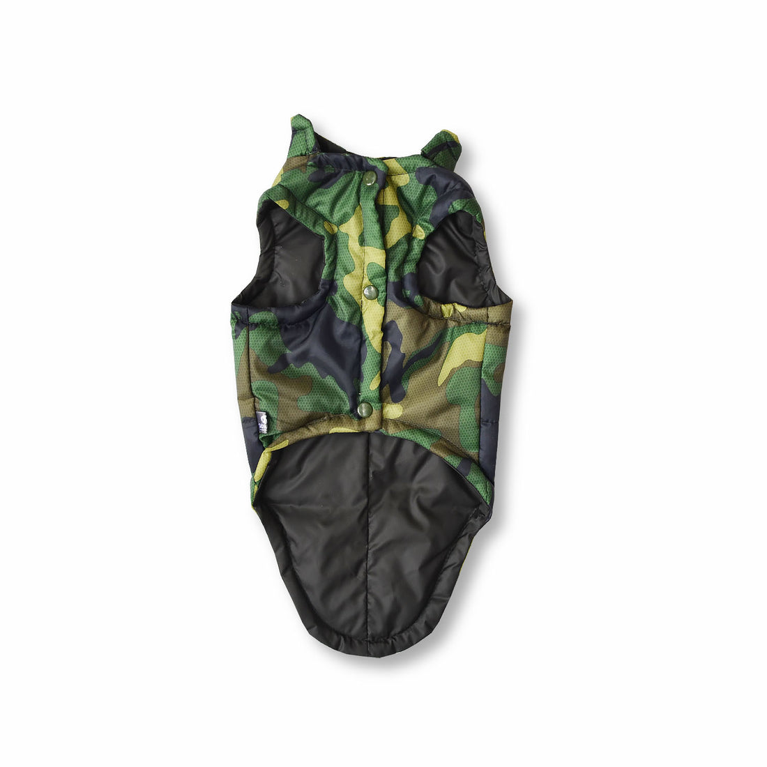 Chaleco largo especial camuflado verde Wawaw para mascotas perros y gatos.