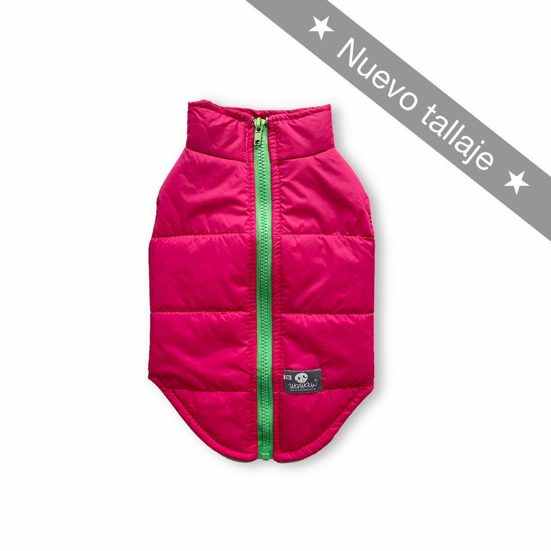Chaleco fucsia cremallera Wawaw para mascotas perros y gatos.