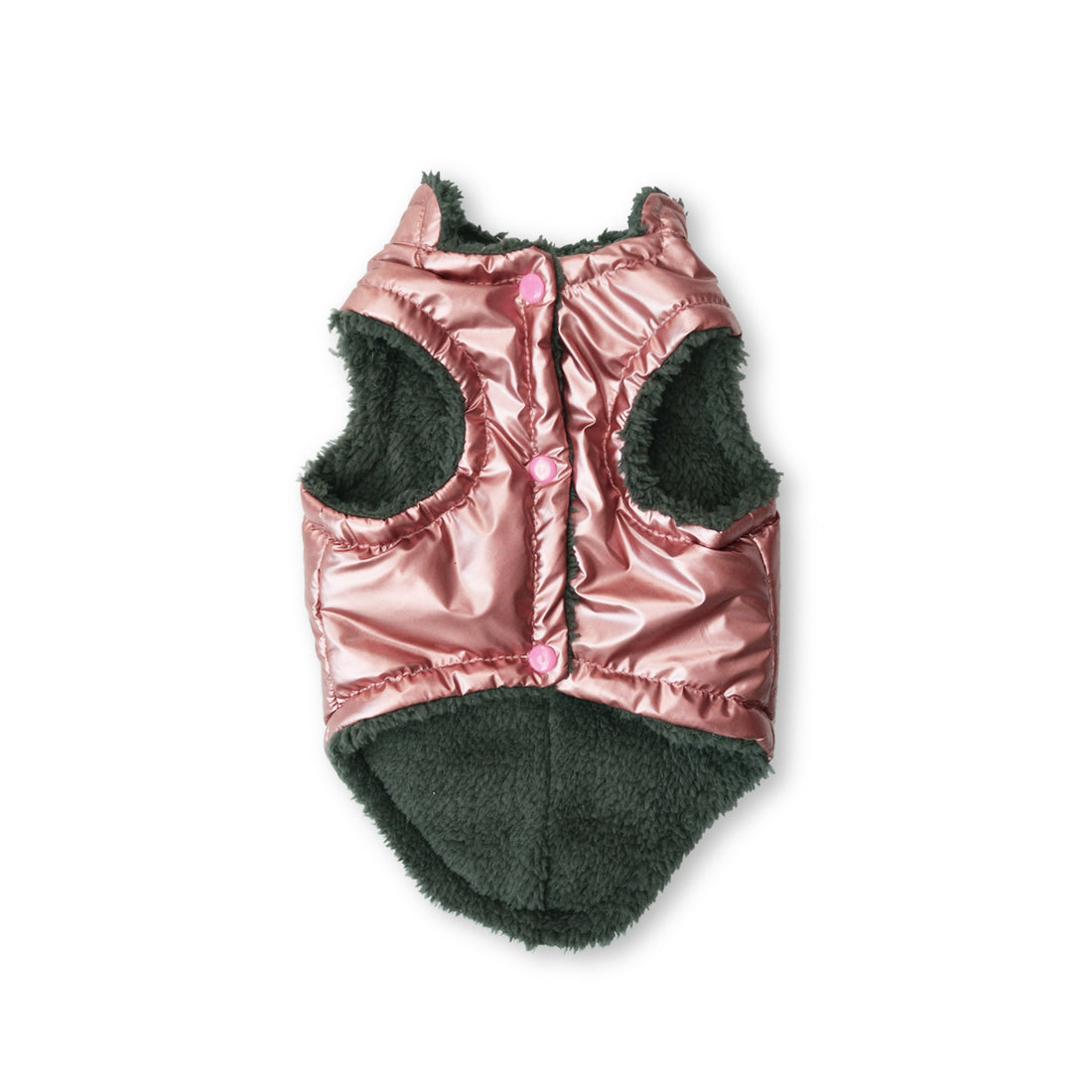 Chaleco metalizado rosa Wawaw para mascotas perros y gatos.