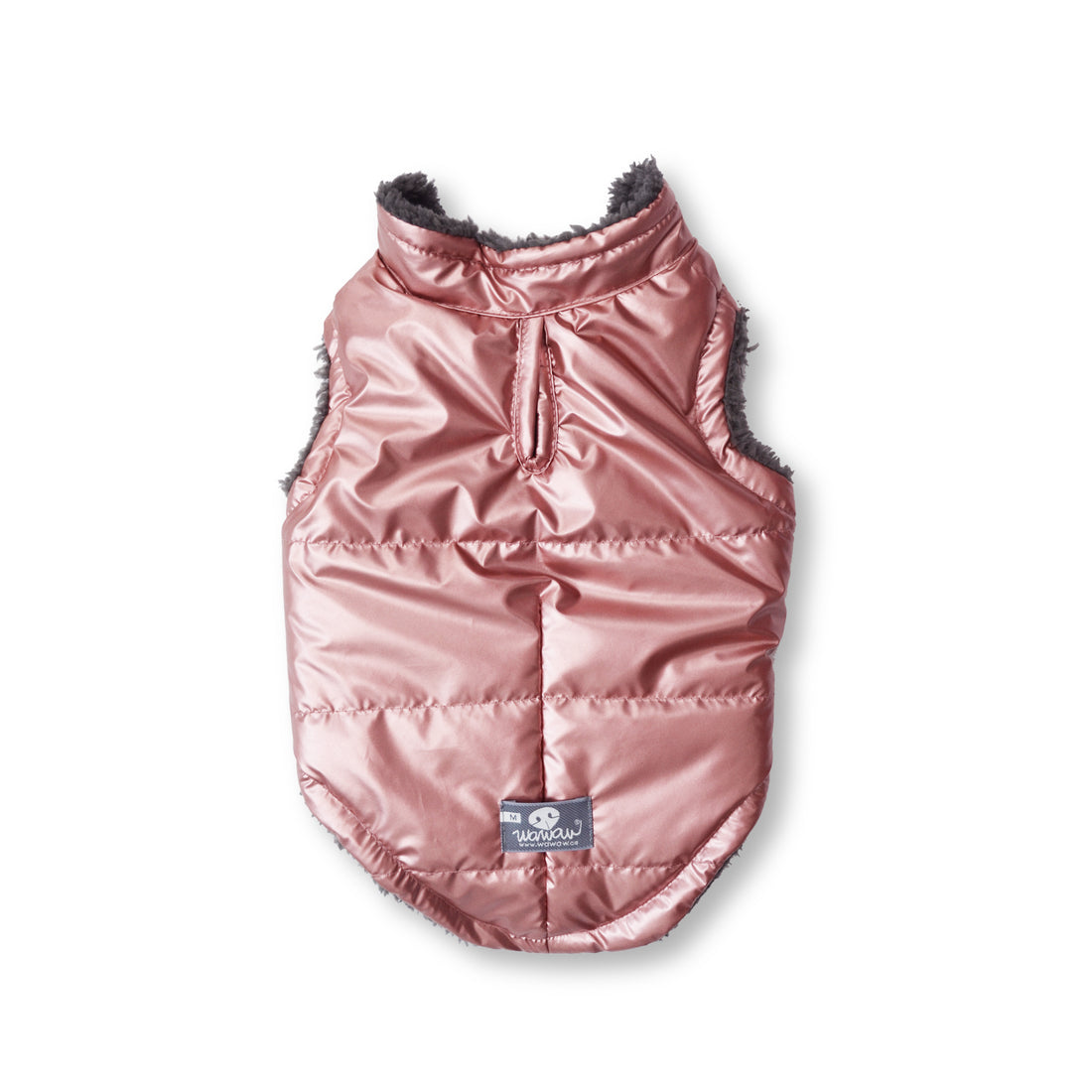 Chaleco metalizado rosa Wawaw para mascotas perros y gatos.