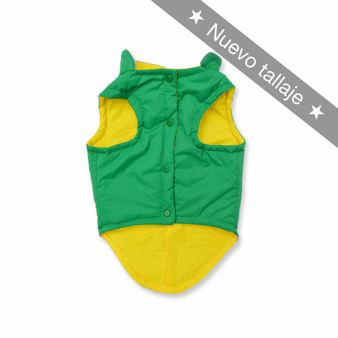 Chaleco lifesaver verde y amarillo reflectivo Wawaw para mascotas perros y gatos.