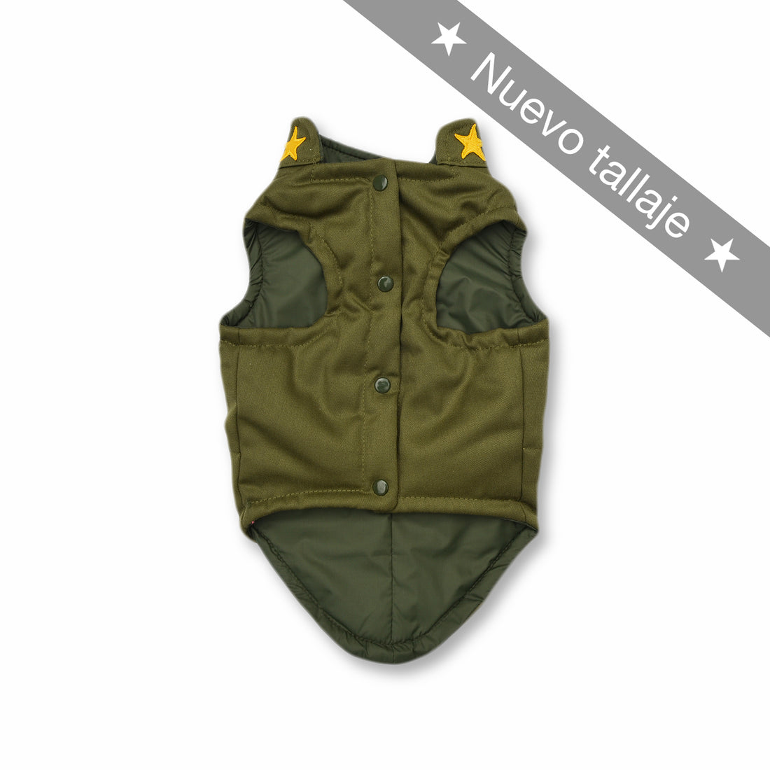 Chaleco verde estrellas militar Wawaw para mascotas perros y gatos.