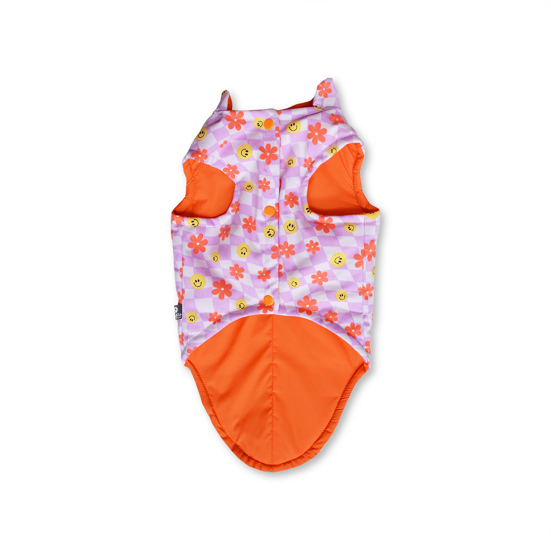 🌭 Chaleco cuadros lila, caritas y flores para larguitos