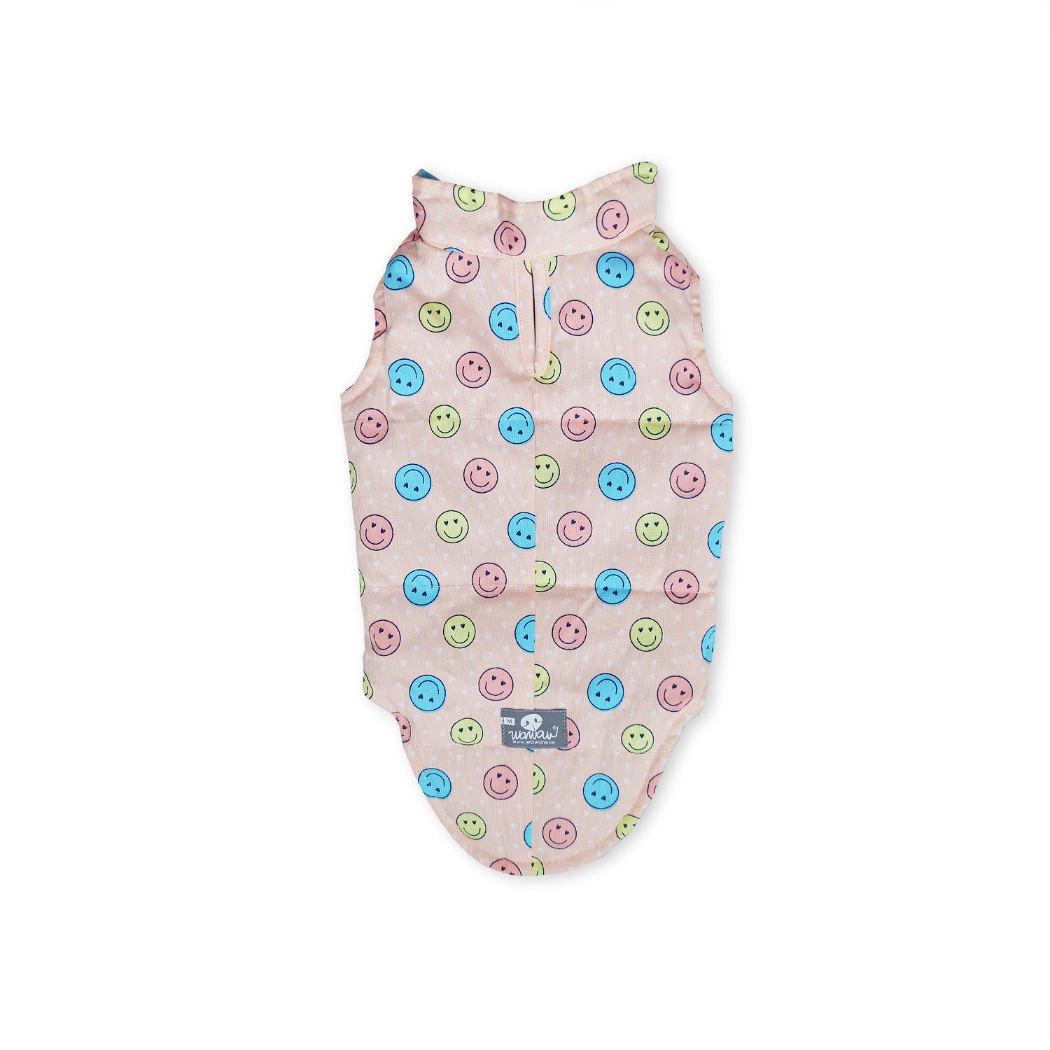 🌭 Chaleco dril naranja caritas azul, amarillo y rosa para larguitos