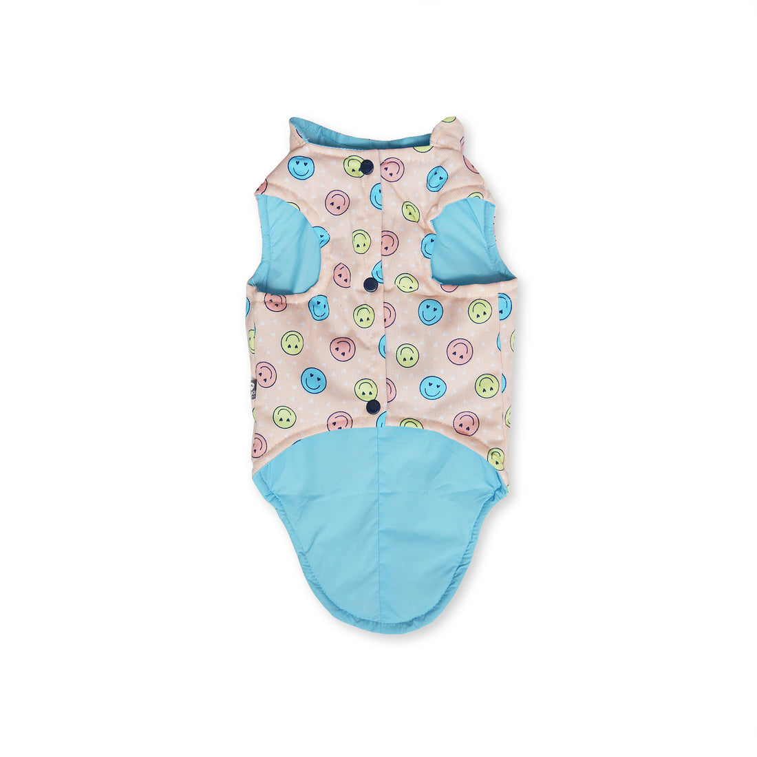 🌭 Chaleco dril naranja caritas azul, amarillo y rosa para larguitos