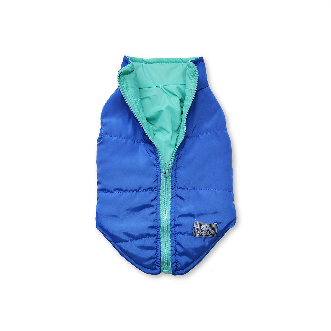 Chaleco azul rey cremallera menta