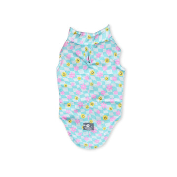 🌭 Chaleco cuadros menta, caritas y flores para larguitos