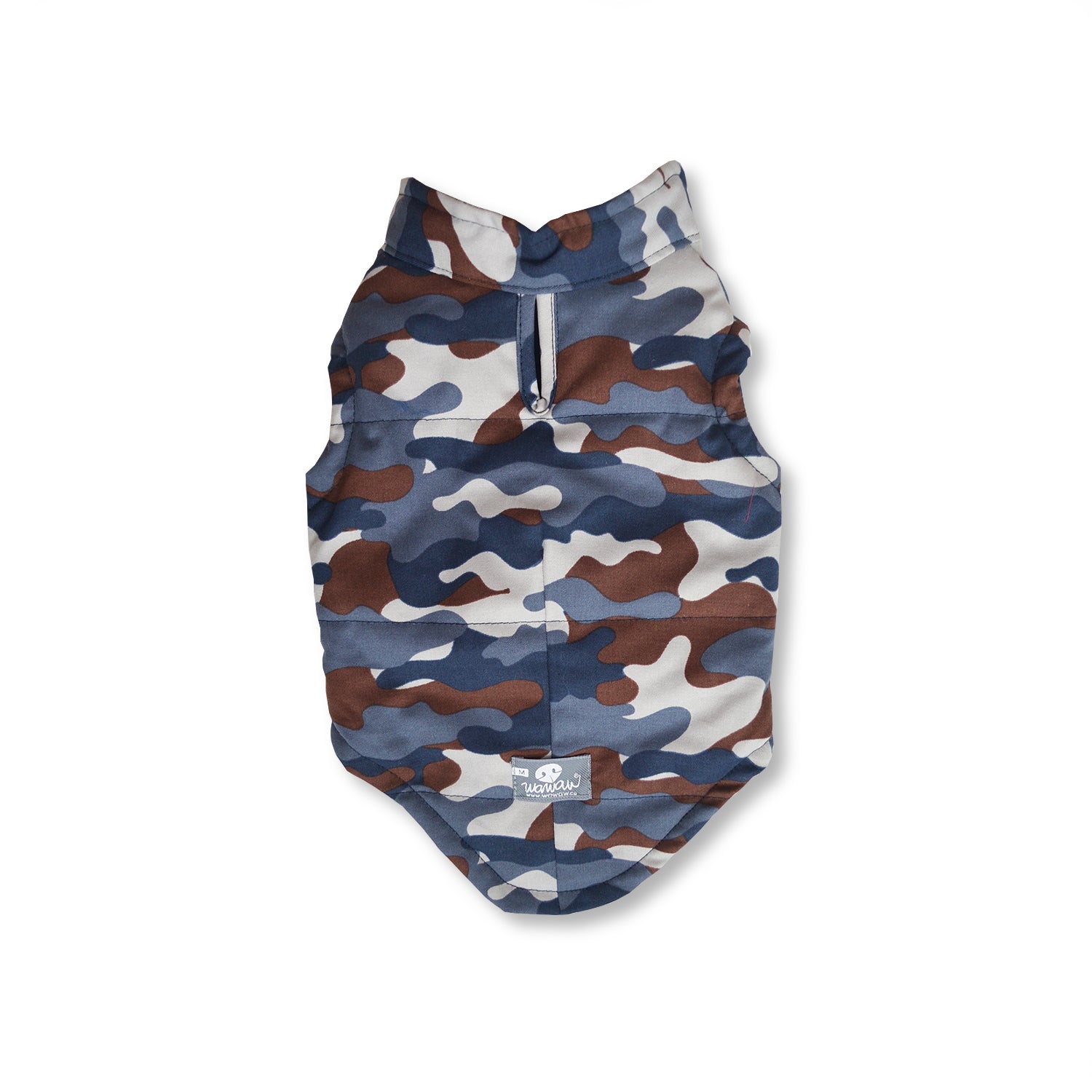 Chaleco dril camuflado azul y marrón