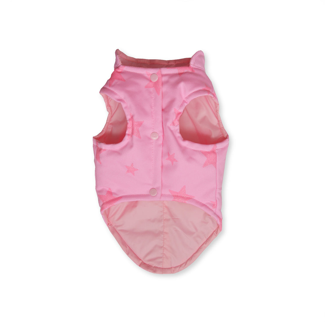 Chaleco dril fucsia neón estrellas brillantes