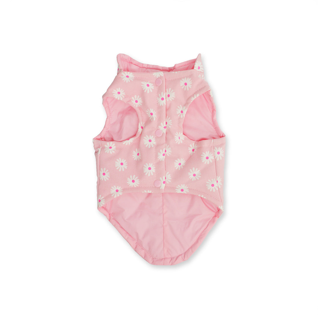 Chaleco dril rosa margaritas
