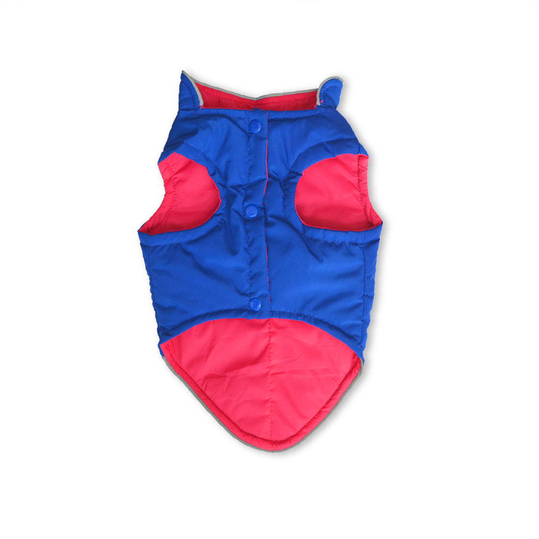 Chaleco azul rey borde reflectivo forro fucsia