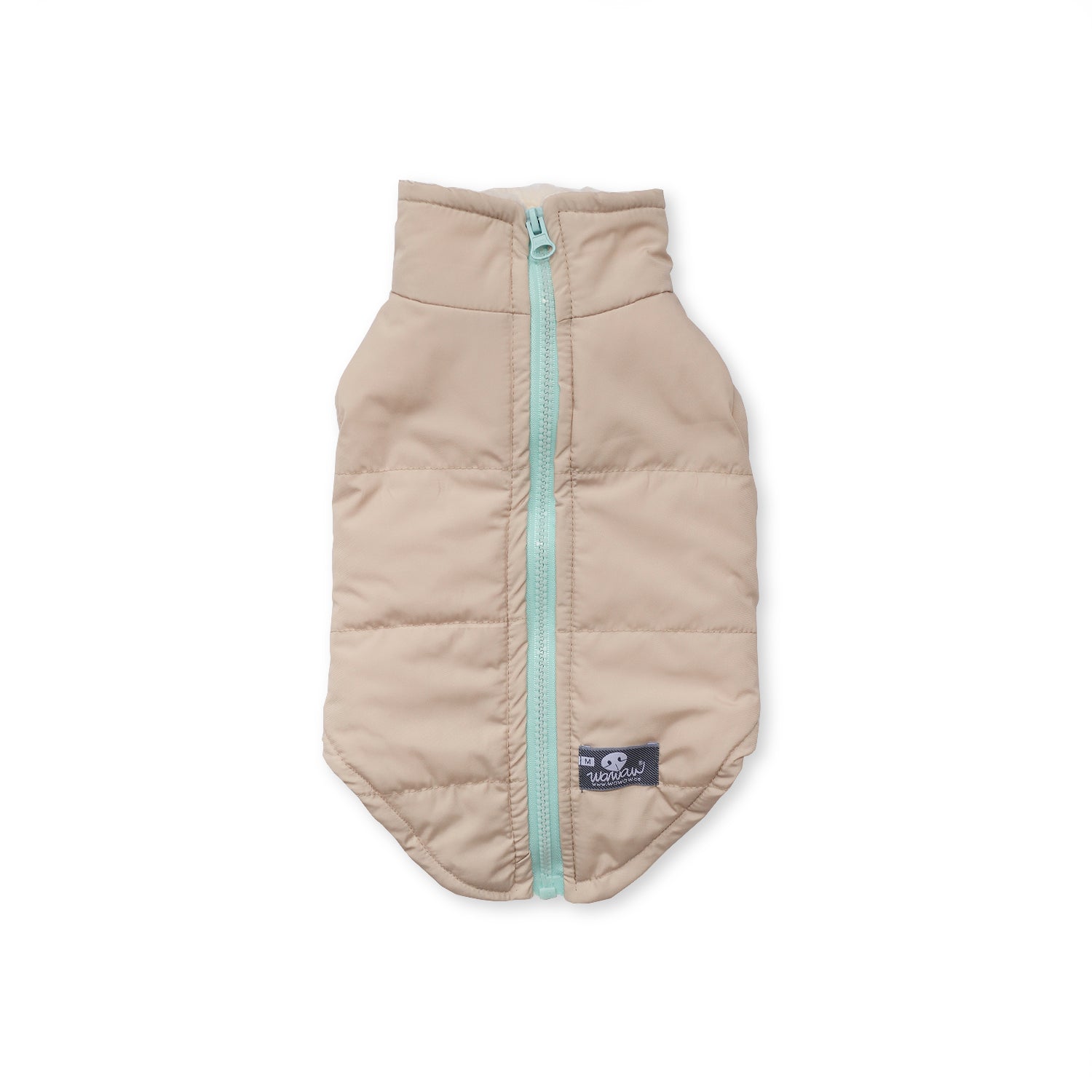 Chaleco marfil cremallera menta