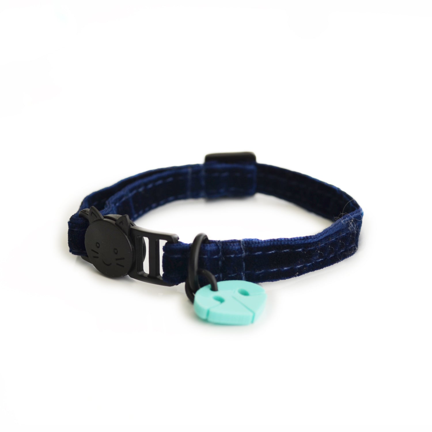 Collar gato terciopelo azul