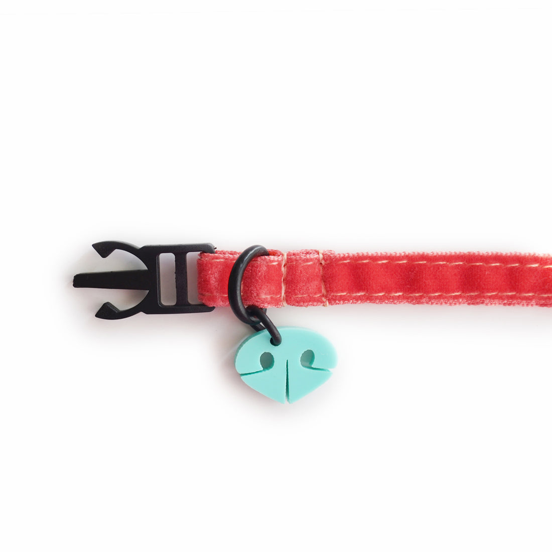 Collar gato terciopelo coral