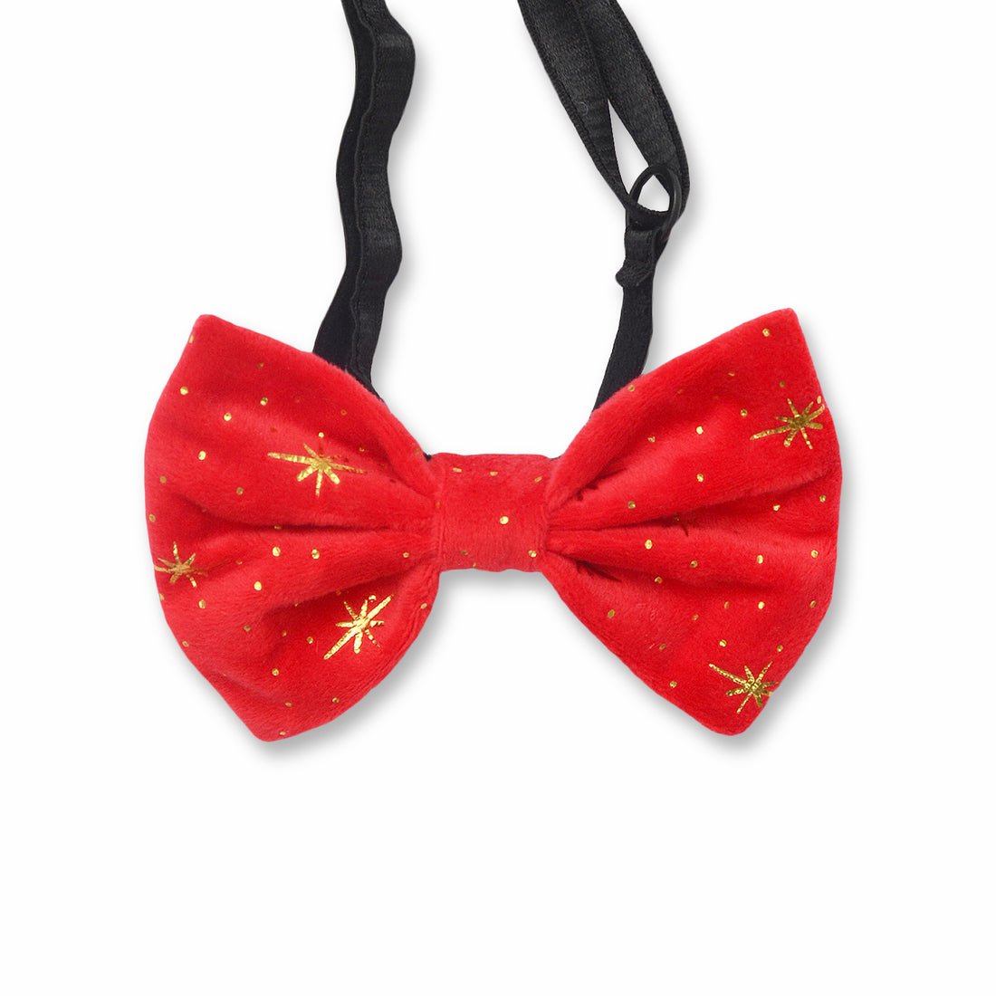 Corbatín rojo figuras doradas Wawaw para mascotas perros y gatos.