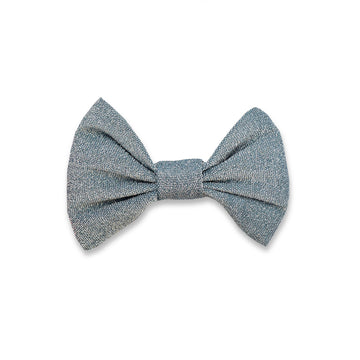 Corbatín celeste brillante navidad