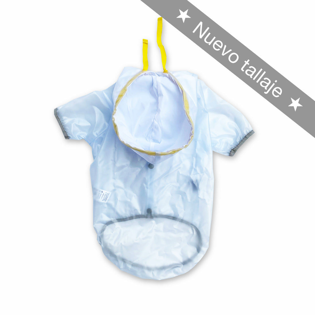 Chaqueta impermeable transparente y gris Wawaw para mascotas perros y gatos.