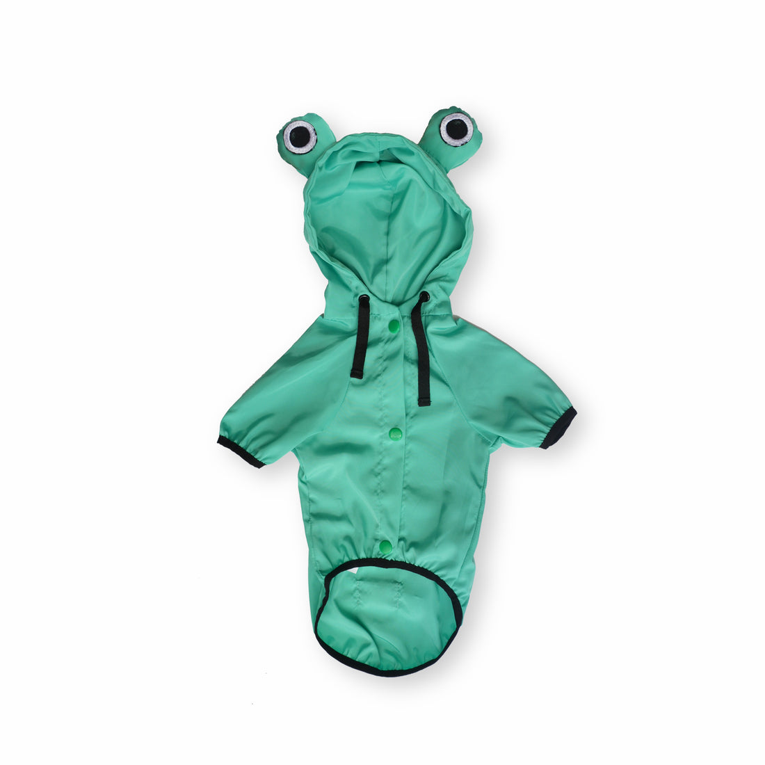 Chaqueta cortavientos rana verde menta Wawaw para mascotas perros y gatos.