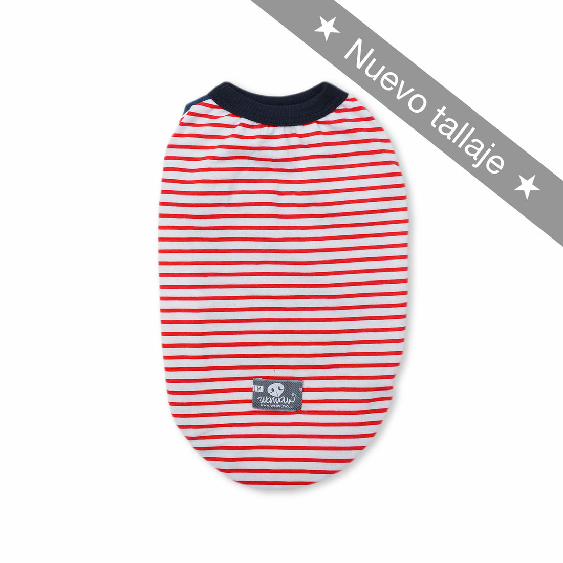 Esqueleto azul rayas rojo Wawaw para mascotas perros y gatos.