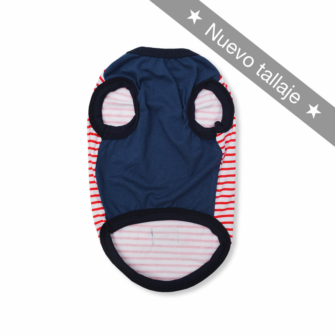 Esqueleto azul rayas rojo Wawaw para mascotas perros y gatos.