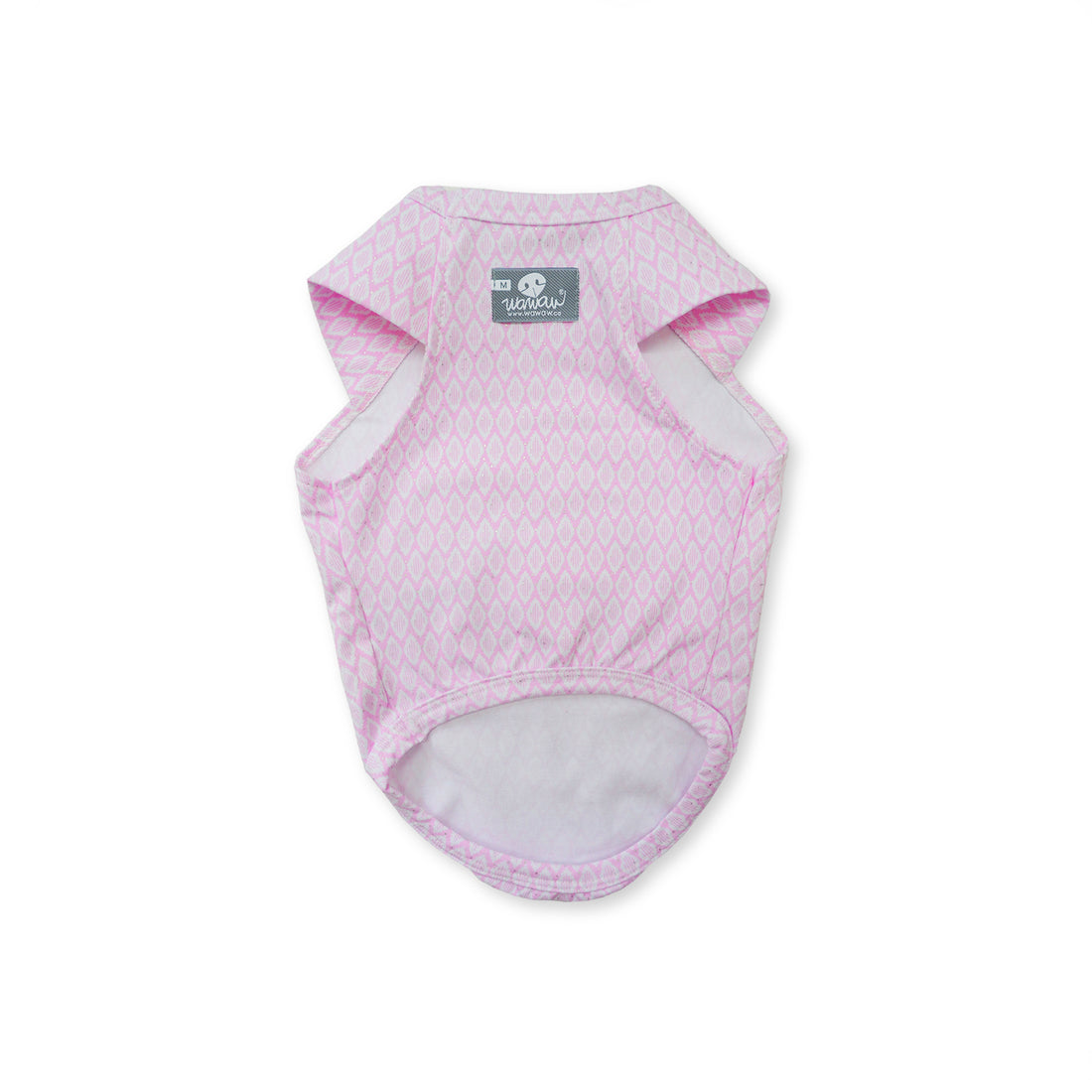 Esqueleto corte manga sisa Panda rombos rosa Wawaw para perros y gatos