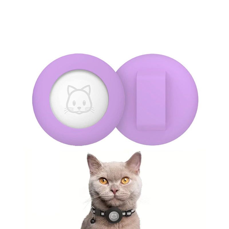 Funda redonda lila para Apple Airtag ★ Para collares de 16 mm.