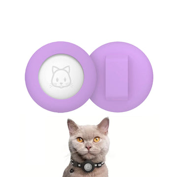 Funda redonda lila para Apple Airtag ★ Para collares de 16 mm.