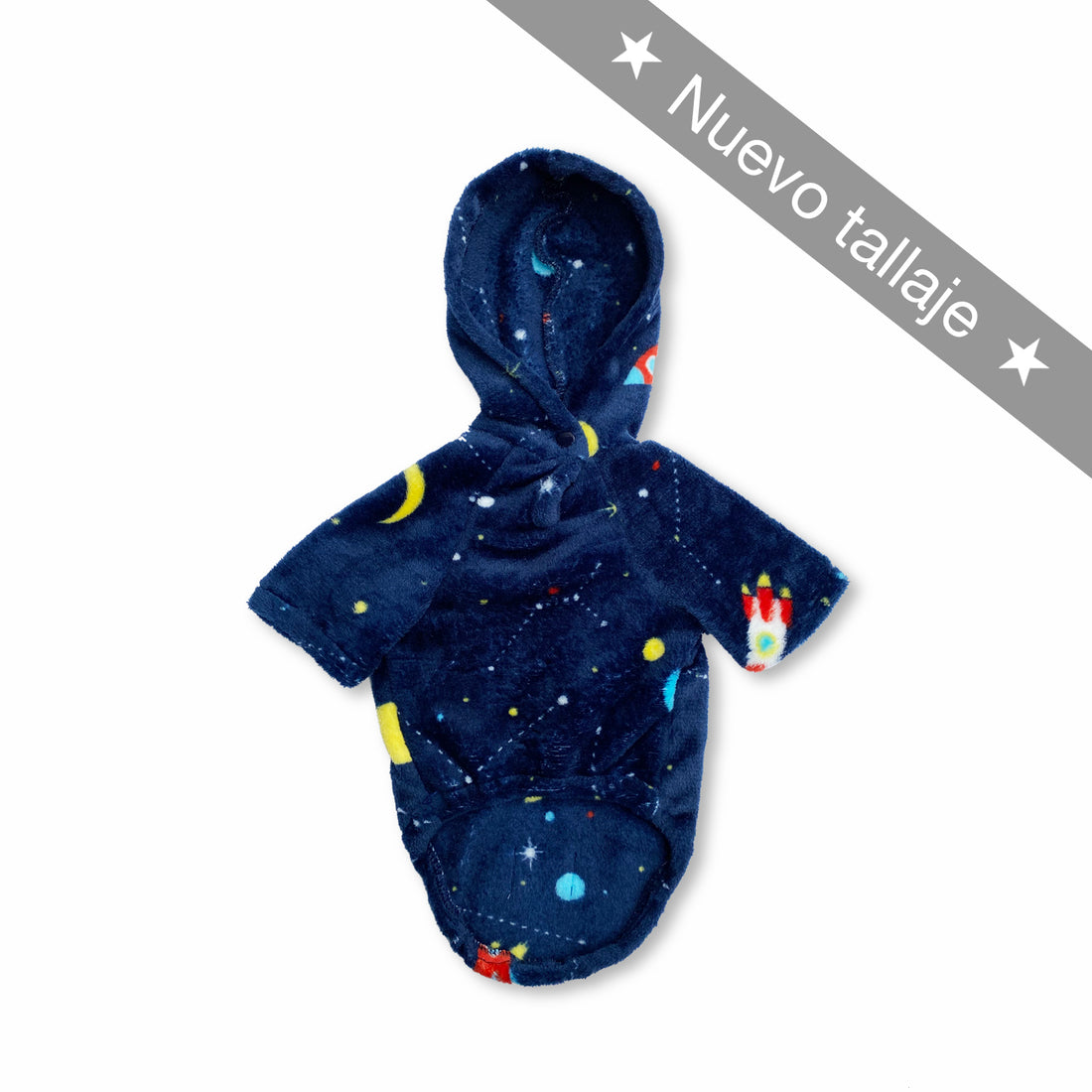Hoodie espacial azul Wawaw para mascotas perros y gatos.