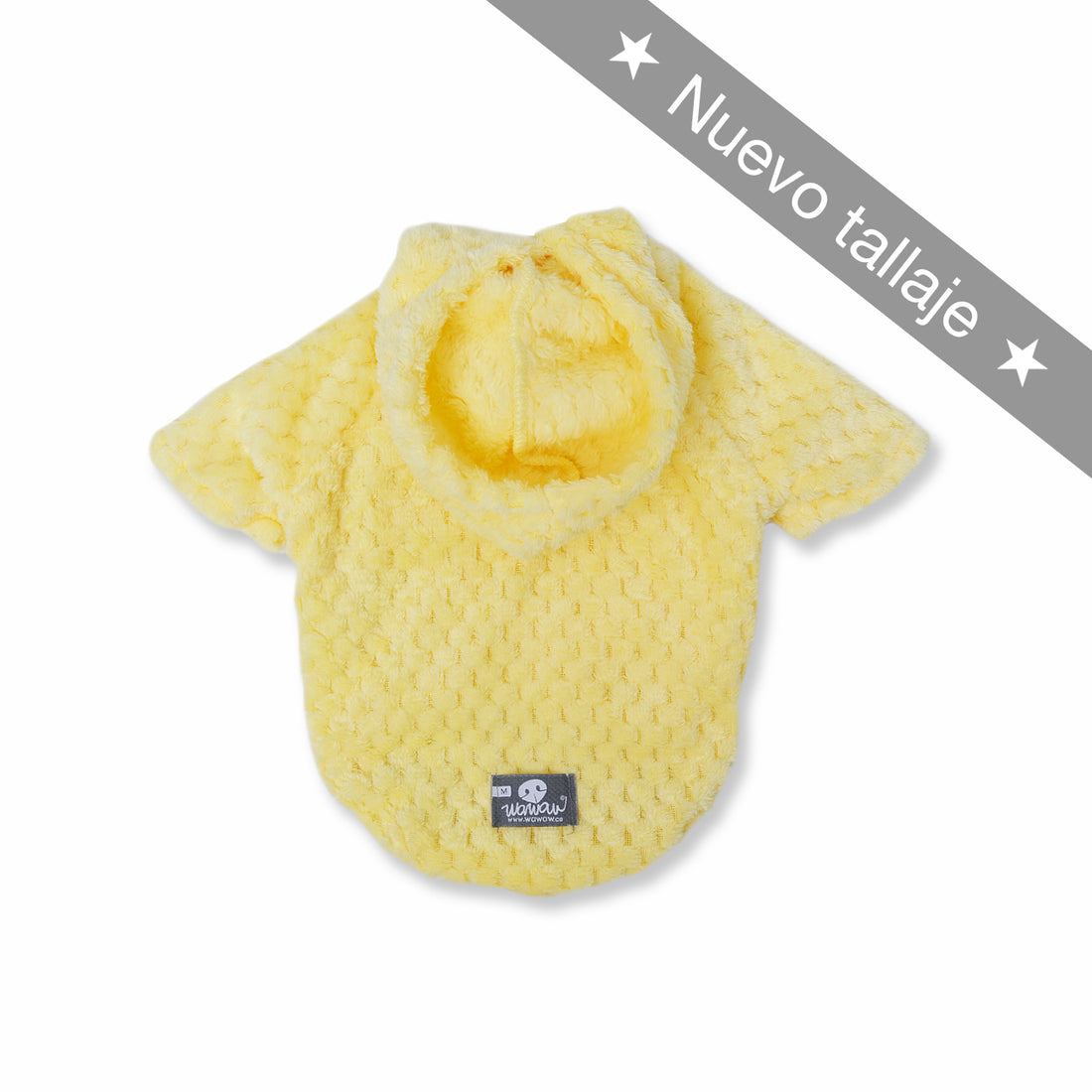 Hoodie amarillo Wawaw para mascotas perros y gatos.