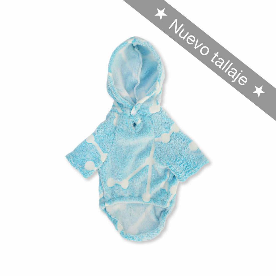 Hoodie cósmico azul moléculas ✨ Alumbra en la oscuridad Wawaw para mascotas perros y gatos.
