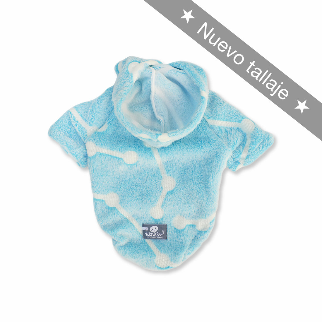 Hoodie cósmico azul moléculas ✨ Alumbra en la oscuridad Wawaw para mascotas perros y gatos.