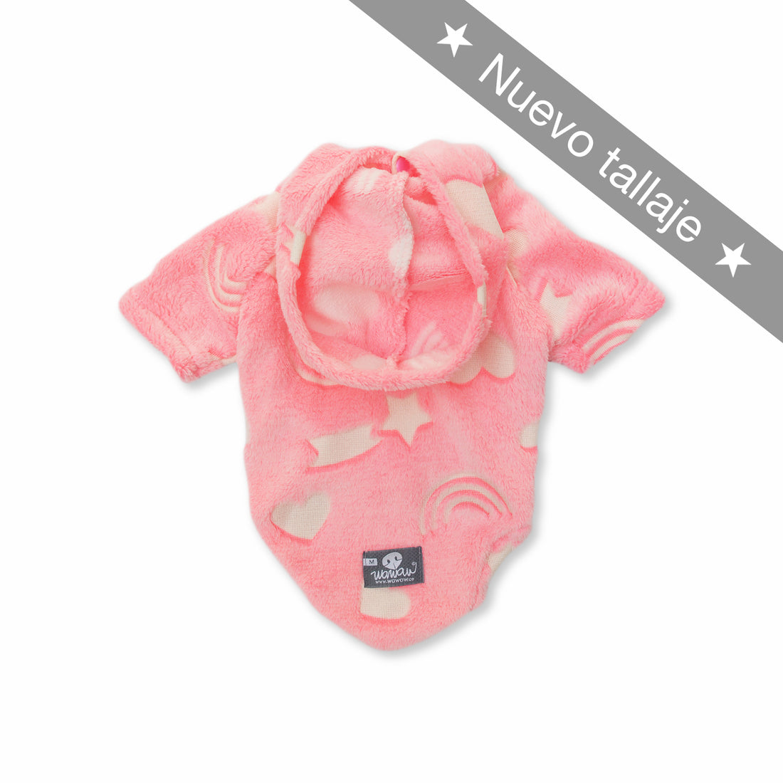 Hoodie cósmico fucsia ✨ Alumbra en la oscuridad Wawaw para mascotas perros y gatos.