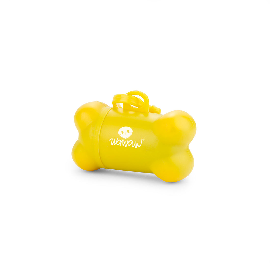 Hueso portabolsas amarillo Wawaw para mascotas perros y gatos.