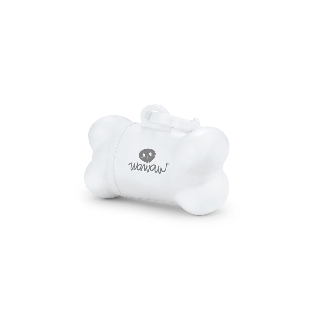 Hueso portabolsas blanco Wawaw para mascotas perros y gatos.
