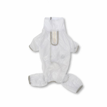 Impermeable 4 patas transparente cuello alto blanco