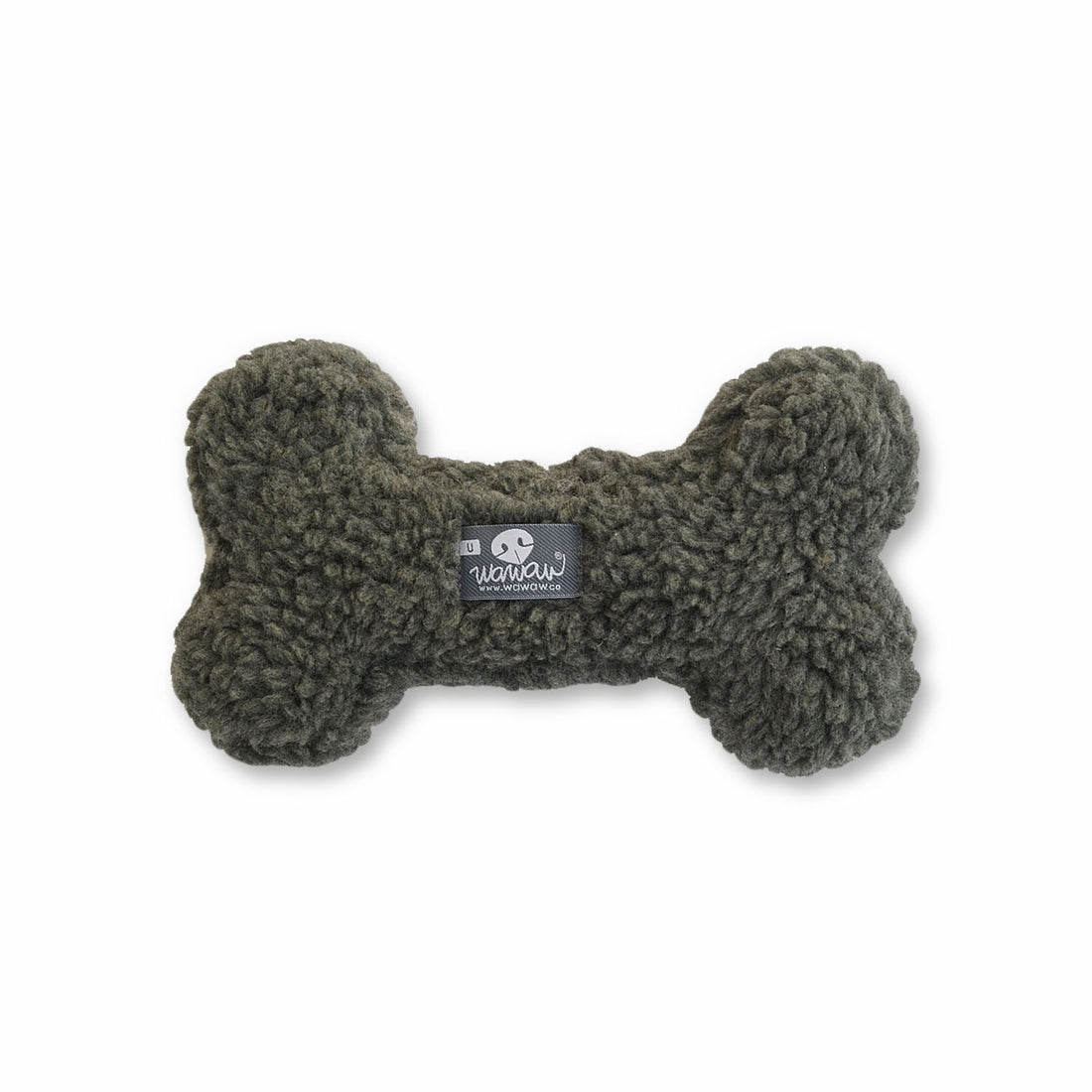Peluche hueso ovejero gris oscuro Wawaw para mascotas perros y gatos.